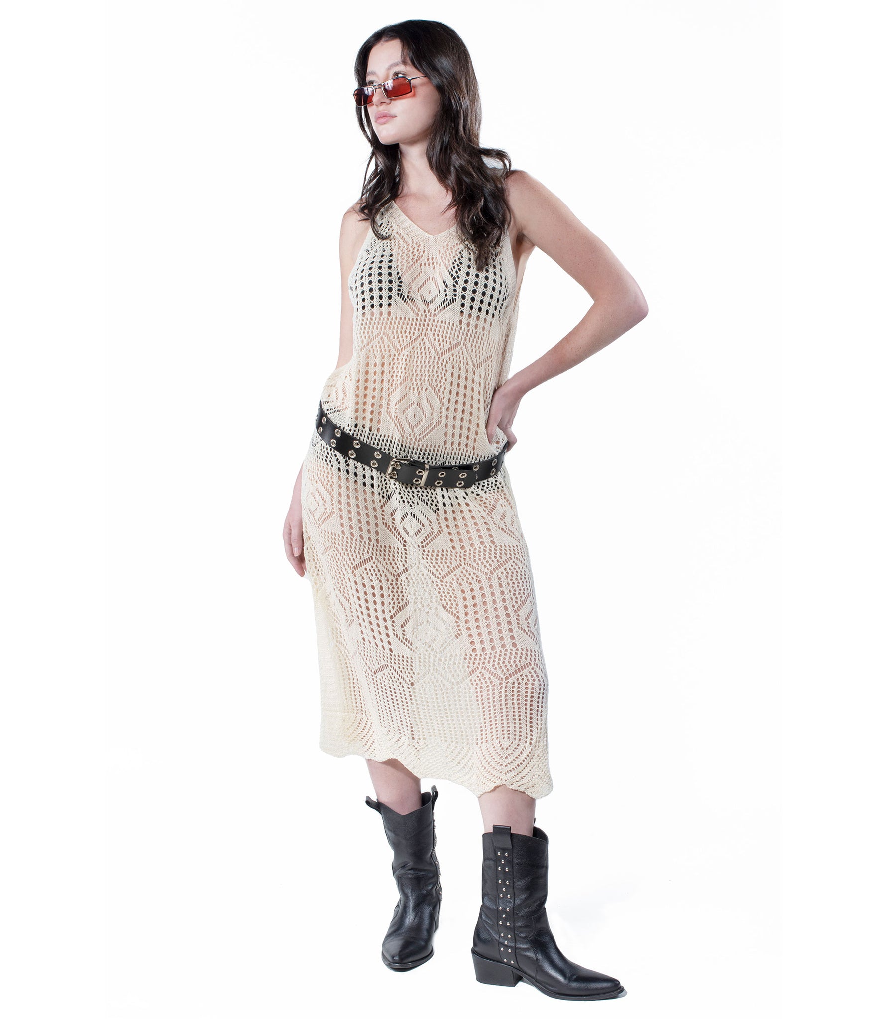 BIZET CROCHET MESH DRESS