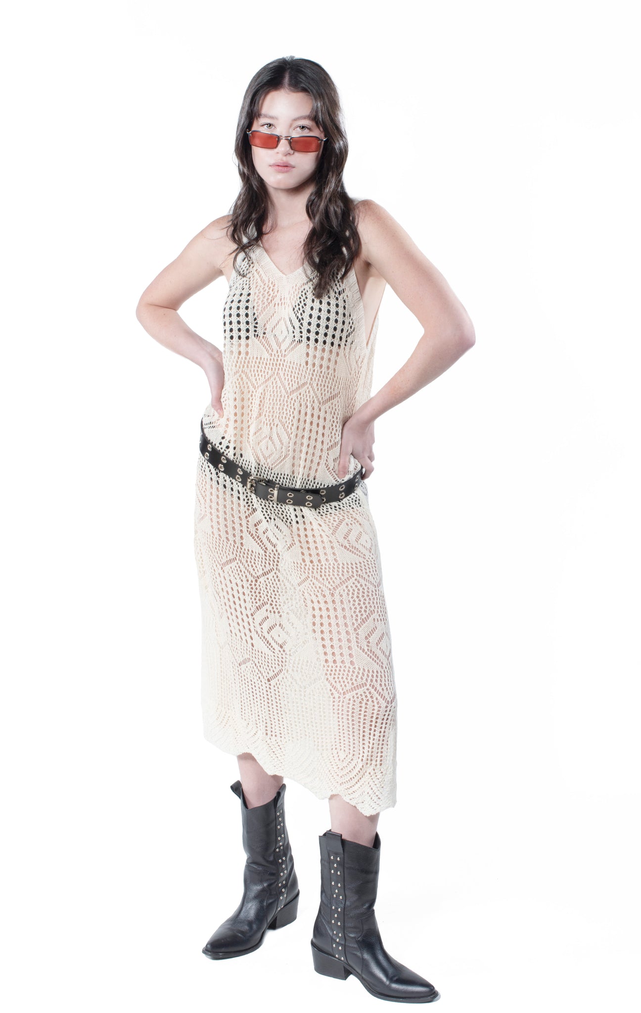 BIZET CROCHET MESH DRESS